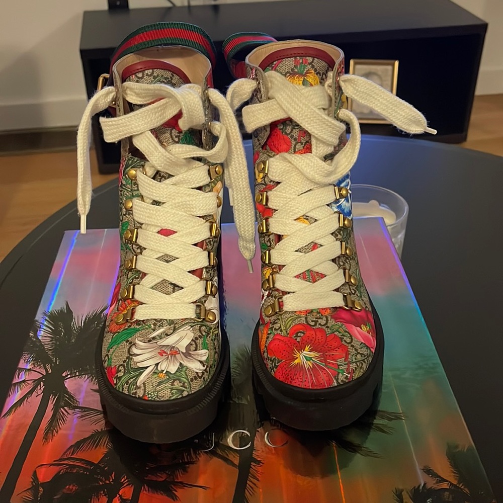 GUCCI FLORAL PRINT BOOTS